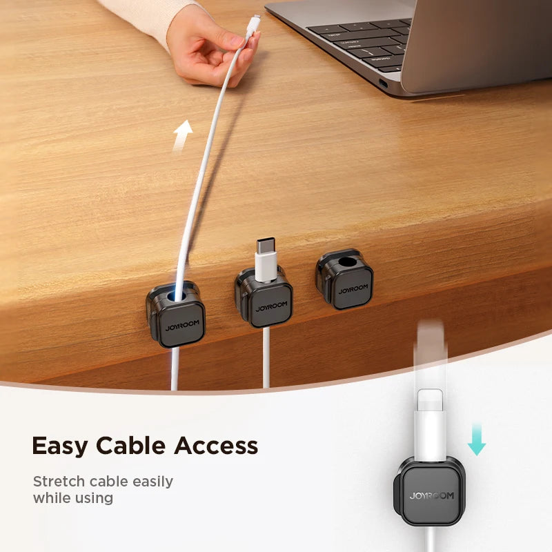 " Magnetic Cable Clips - Adjustable Cord Holder for Under Desk Cable Management"