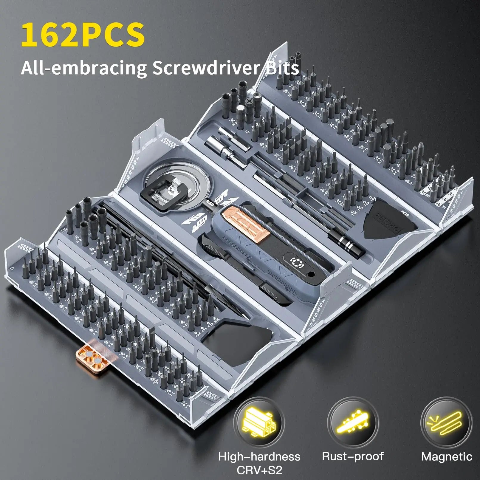 180-Piece Precision Screwdriver Set with Magnetic Pickup Bit and Folding Case for Professional Home Repairs