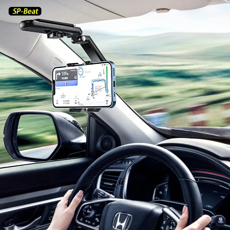 Sun Visor Car Phone Holder with 1080 Degree Rotation for 4-7 Inch Devices