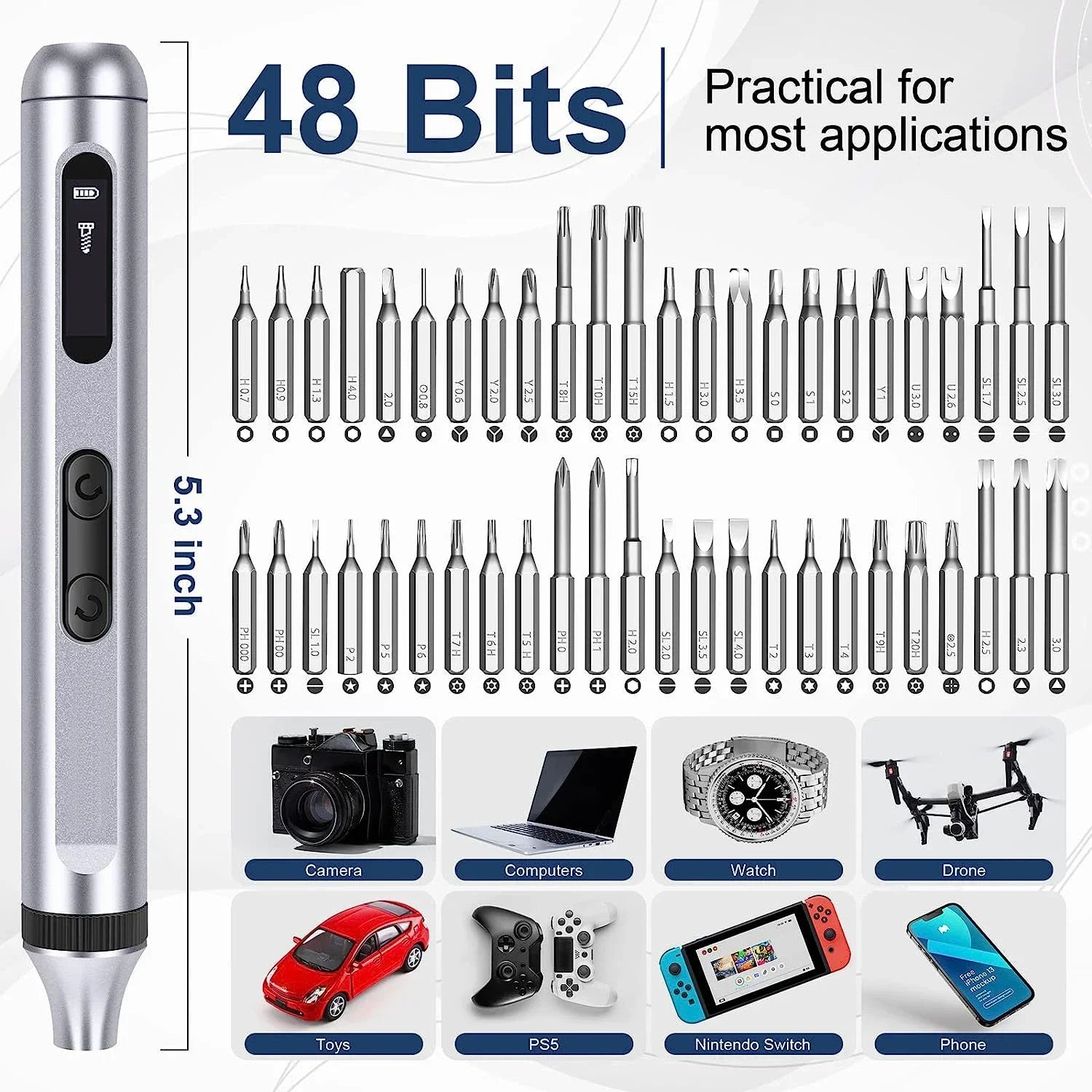 Professional Precision Electric Screwdriver Set - Silent, Durable, Type-C Fast Charging, 17/50 in 1 Electric Tool Kit