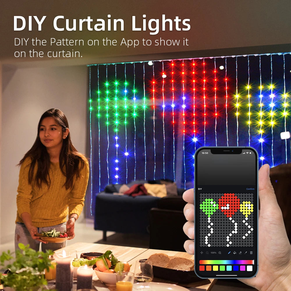 Glowflow II Smart LED Curtain Sync Lights