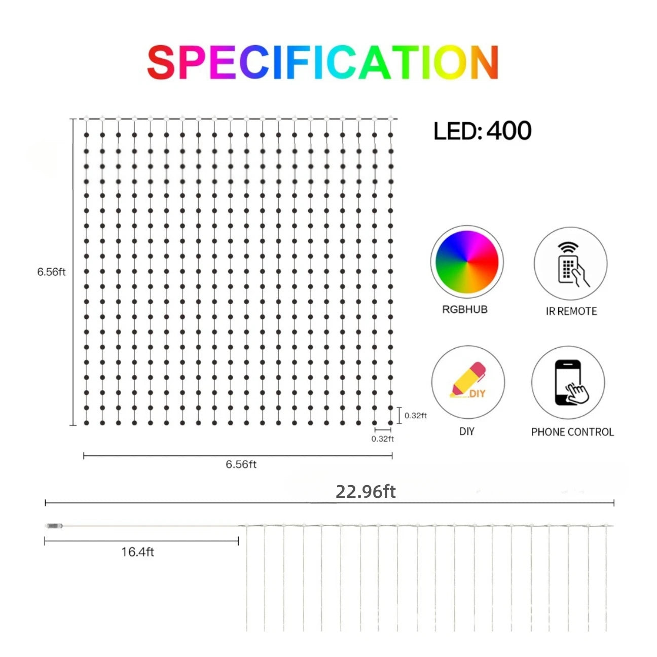 Glowflow II Smart LED Curtain Sync Lights